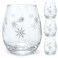 BANBERRY DESIGNS Stemless Wine Glasses Snowflake Wine Glass Set of 4 Winter Holiday Glasses with Silver Snowflake Design 20 oz Capacity