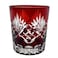PLEASANT BREEZE Ruby Red Fancy Hand Cutting Wine Glass Gift Boxed 10 Oz Handmade Old Fashioned Glass