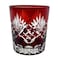 PLEASANT BREEZE Ruby Red Fancy Hand Cutting Wine Glass Gift Boxed 10 Oz Handmade Old Fashioned Glass