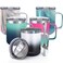 THILY Stainless Steel Insulated Travel Mug 12 oz Vacuum Insulated Coffee Cup with Handle Spillproof Lid Keep Coffee Cold or Hot Black White
