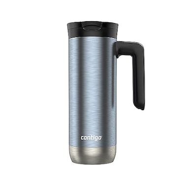 Contigo Superior 20 Stainless Steel Travel Mug with Handle LeakProof Lid DoubleWall Insulation for Hot Cold Beverages 20oz Dark Ice Ideal for Commuting and Travel