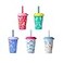 REDUCE GoGos Kids Portable Tumbler Cups with Lids and SpillProof Straws 5 Pack of Stackable 12 oz Tumblers with TwistOn Lids Easy Storage Dishwasher Safe Serendipity Set