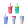 REDUCE GoGos Kids Portable Tumbler Cups with Lids and SpillProof Straws 5 Pack of Stackable 12 oz Tumblers with TwistOn Lids Easy Storage Dishwasher Safe Serendipity Set