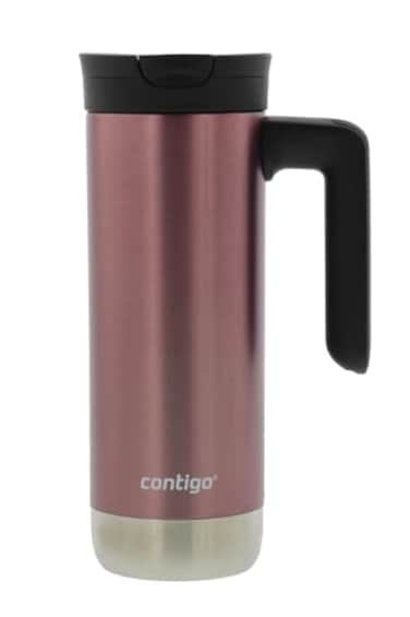 Contigo Superior 20 Travel Mug with Handle 20 oz LeakProof Lid Insulated Stainless Steel Cupholder Friendly Dishwasher Safe Pine Berry
