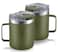 ALOUFEA 12oz Stainless Steel Insulated Coffee Mug with Handle Double Wall Vacuum Tumbler Cup with Fliping Lid Army Green 2 Pack