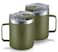 ALOUFEA 12oz Stainless Steel Insulated Coffee Mug with Handle Double Wall Vacuum Tumbler Cup with Fliping Lid Army Green 2 Pack