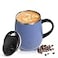 Ideus 16 oz Insulated Coffee Mug with Handle and Lid Double Wall Stainless Steel Vacuum Thermal Coffee Mug Travel Coffee Cup Thermal Cup for Home and Office Ocean Blue