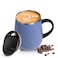 Ideus 16 oz Insulated Coffee Mug with Handle and Lid Double Wall Stainless Steel Vacuum Thermal Coffee Mug Travel Coffee Cup Thermal Cup for Home and Office Ocean Blue