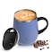 Ideus 16 oz Insulated Coffee Mug with Handle and Lid Double Wall Stainless Steel Vacuum Thermal Coffee Mug Travel Coffee Cup Thermal Cup for Home and Office Ocean Blue
