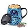 Ideus 16 oz Insulated Coffee Mug with Handle and Lid Double Wall Stainless Steel Vacuum Thermal Coffee Mug Travel Coffee Cup Thermal Cup for Home and Office Blue Zebra