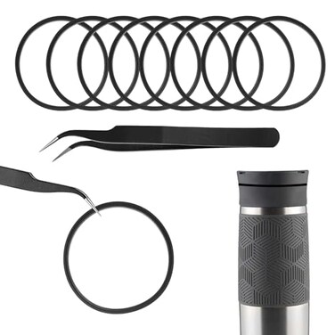 Abeillo 8PCS Compatible with 16oz 20oz Contigo Coffee Travel Mug Replacement Lids Rubber Seal Rings Contigo Lids Replacement Contigo Replacement Parts Contigo Replacement Seal large black