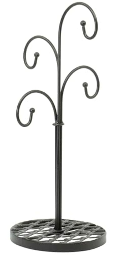 Red Co. Red Co Curved Tree 4 Arm Metal Kitchen Stand Cups and Mugs Holder in Black Finish 16