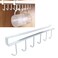 Zorfeter 2 Pack Mug Holder Under Cabinet Coffee MultiPurpose Kitchen Hooks SpaceSaving Hangers for KitchenCupsKeys StorageScarf Ties BeltsWhite