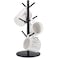Patelai 14 Inch Acrylic Coffee Mug Tree Coffee Mug Rack Cup Holders for Counter with 6 Hooks Removable StandsAcrylicBlack