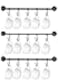 Mkono Mug Holder Wall Mounted Coffee Cup Rack Hanger Modern Metal Wall Rack with 15 Mug Hooks Rustic Utensil Tea Cups Storage Organizer for Kitchen Dining Room Coffee Bar Set of 3 Black