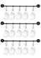Mkono Mug Holder Wall Mounted Coffee Cup Rack Hanger Modern Metal Wall Rack with 15 Mug Hooks Rustic Utensil Tea Cups Storage Organizer for Kitchen Dining Room Coffee Bar Set of 3 Black