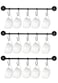 Mkono Mug Holder Wall Mounted Coffee Cup Rack Hanger Modern Metal Wall Rack with 15 Mug Hooks Rustic Utensil Tea Cups Storage Organizer for Kitchen Dining Room Coffee Bar Set of 3 Black