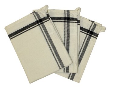 Aunt Martha's Aunt Marthas 3Pack Retro Black Striped Dish Towels 18 by 28InchBlack Box Stripe