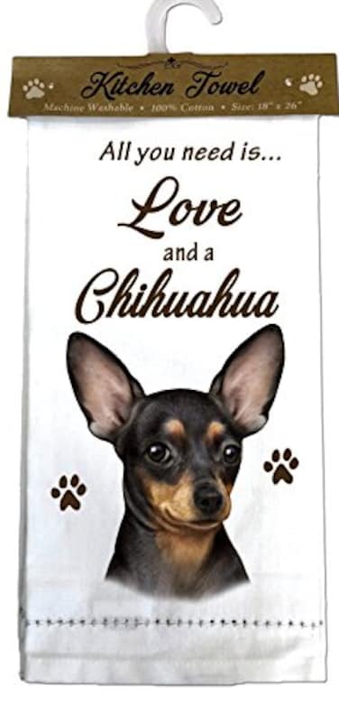 E&S Pets ES Pets Chihuahua black Kitchen Towels Offwhite 2600 x 1800