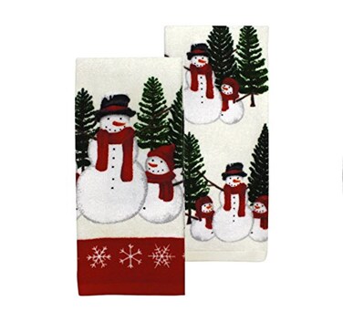 St. Nicholas St Nicholas Square Scenic Snowman Kitchen Towel 2pk
