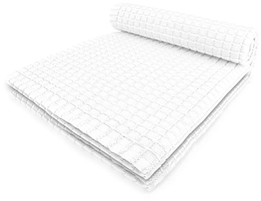 Fecido Classic Kitchen Dish Towels with Hanging Loop Heavy Duty Absorbent Dish Clothes European Made 100 Cotton Tea Towels Set of Two White
