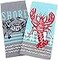 Kay Dee Designs Live Salty Lobster Crab Kitchen Towels Dishtowel Set for Cleaning Drying Polishing and Baking