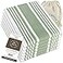 HONEST WEAVE GOTS Cotton Kitchen Hand and Dish Towel Sets Oversized 20x30 inches Fully Hemmed in Designer Colors 6Pack Sage Stripe