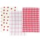 Wrapables 100 Cotton Kitchen Dish Towels Set of 3 Red Strawberries