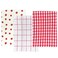 Wrapables 100 Cotton Kitchen Dish Towels Set of 3 Red Strawberries