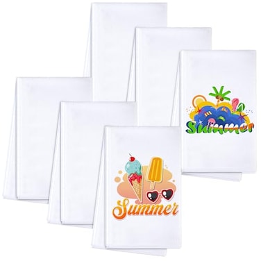 Patelai 6 Pieces Sublimation Dishtowel Absorbent Multi Purpose Kitchen Dish Towels Blank DIY Dishcloth Bathroom Towel for Fall Christmas Kitchen Home Decor16 x 24 Inch