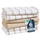 LANE LINEN Cotton Kitchen Towels and Dish Cloths Set 6Pack Absorbent QuickDrying Dish Towel 18 x 28 Soft Premium Hand and Tea Towels Beige