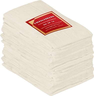Utopia Kitchen Natural Flour Sack Towels 12 Pack 28 x 28 Inch 100 Cotton Tea Towels for Cleaning Drying Highly Absorbent Kitchen Dish Cloth