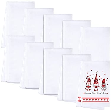 Patelai 10 Pieces Sublimation Dishtowel Absorbent Multi Purpose Kitchen Dish Towels Blank DIY Dishcloth Bathroom Towel for Fall Christmas Kitchen Home Decor16 x 24 Inch