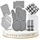 LANE LINEN Kitchen Towels and Oven Mitt Set 20 Pc Lint Free Cotton Dish Towels for Kitchen Drying Cozy Terry Dish Rags Flour Sack Towels for Sourdough Bread Proofing Quilted Pot Holders Grey
