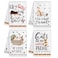 Hexagram Cat Kitchen Towels Set of 4 Cat Lover Gifts for Women Funny Cute Housewarming Dish Hand Towels for Home Kitchen Decor