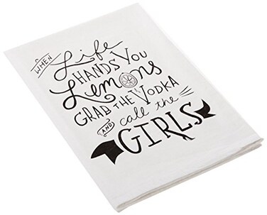 Primitives by Kathy LOL Made You Smile Cotton Dish Towel 28 x 28 Grab The Vodka