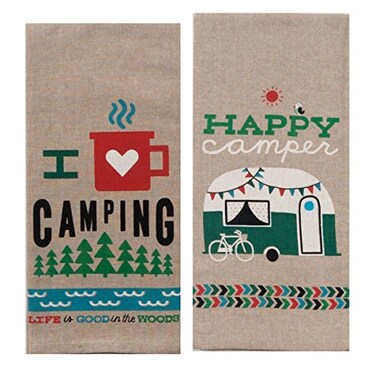 Kay Dee Designs Camping Adventures Chambray Towel Set One Each Happy Camper I Heart Camping