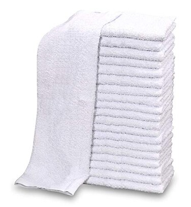 GOLD TEXTILES 60 PC New Cotton Blend White Restaurant Bar Mops Kitchen Towels 28oz 5 Dozen 60 White