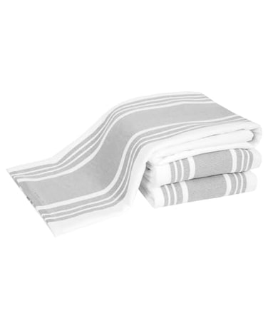 All-Clad AllClad DualPurpose Kitchen Towels Highly Absorbent 100 Cotton 17x30 Dish Towels for Cleaning Drying Dishes Glassware 3Pack Titanium
