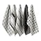 DII Assorted Woven Kitchen Dishtowel Set 18x28 Black 5 Piece