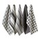 DII Assorted Woven Kitchen Dishtowel Set 18x28 Black 5 Piece