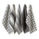 DII Assorted Woven Kitchen Dishtowel Set 18x28 Black 5 Piece