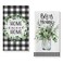 Seliem Summer Eucalyptus Greenery Kitchen Dish Towel Set of 2 Buffalo Plaid Check Absorbent Hand Drying Baking Cooking Cloth Spring Seasonal Farmhouse Decor Bless Our Sweet Home Decorations 18 x 26