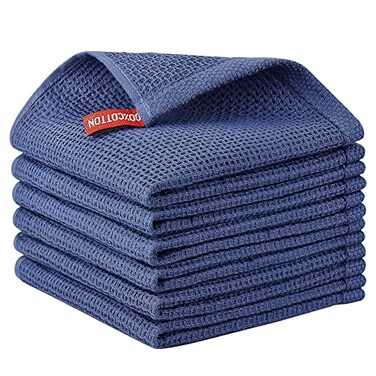 Nialnant 100 Cotton Kitchen Dish Cloths6 Pack Absorbent Dish Towels for KitchenQuick Drying Tea Towels Set 12x12 Inches Navy Blue