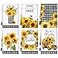 Geyoga 6 Pcs Spring Floral Kitchen Towels Flamingo Dish Hand Towels Sunflower Daisy Flower Wildflower Tea Cloths for Spring Easter Kitchen Bathroom Decor 16 x 24 InchYellow BlackSunflower