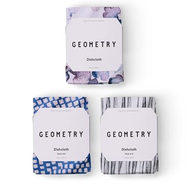 GEOMETRY Kitchen Dish Cloths Quick Dry Dishcloths for Kitchen Premium Dish Rags with Geoweave 3Pieces Tiny Petals