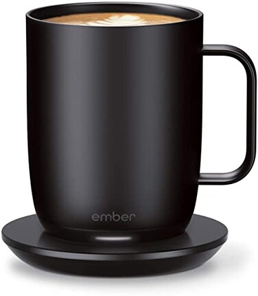 Ember Temperature Control Smart Mug 2 14 oz Black 80 min Battery Life App Controlled Heated Coffee Mug Improved Design CM191400US Renewed