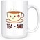 Artisan Owl TeaAmo Mug 15oz Large Ceramic Tea Coffee Cup Present for Birthday Anniversary Valentines Day Christmas