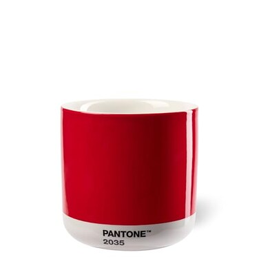 www.Copenhagen.Design Copenhagen Design Pantone Latte Cup Double Wall Thermo Cappuccino Handleless Mug 744oz220ml Red 2035