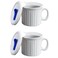 CorningWare 20oz French White Meal Mug with Plastic Vented Lid 2Pack
